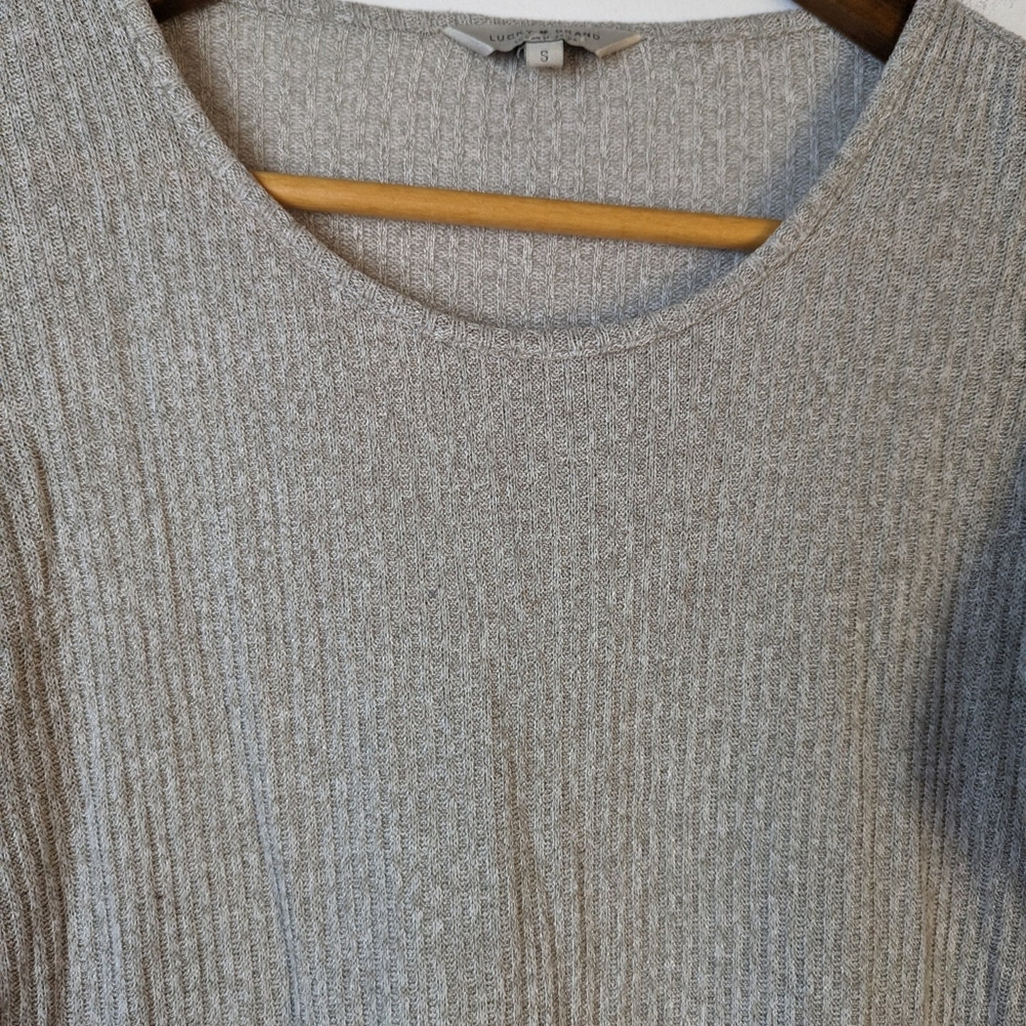 Lucky Brand Flutter Sleeve Ribbed Top / Small