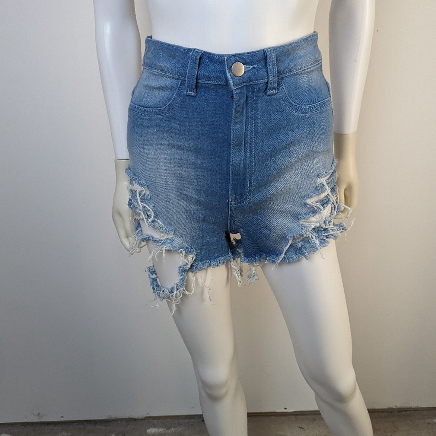 Fashion Nova High Rise Distressed Jean Shorts - 5