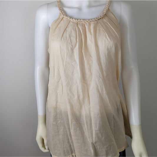 Cream Colored Sleeveless Tank Top Large