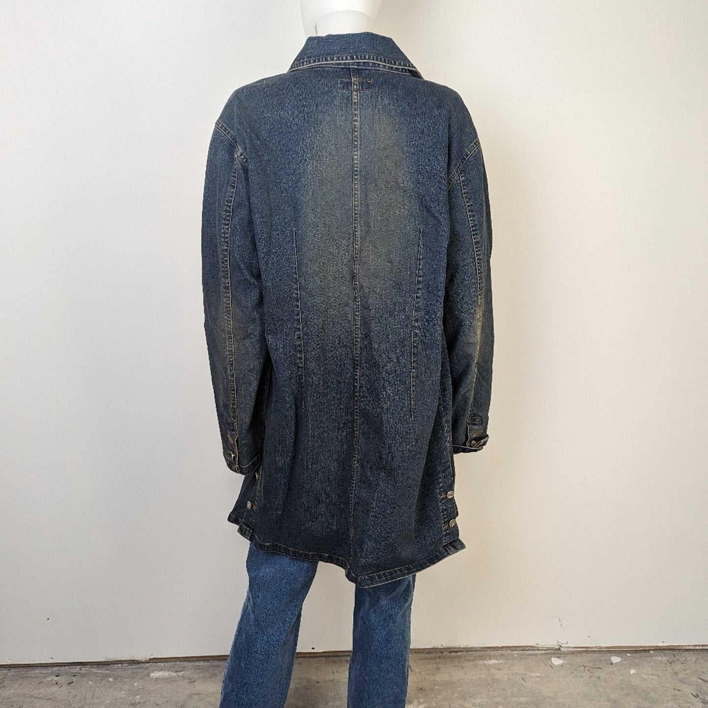 Vintage 80's T & J Hand Painted Jean Trench Coat