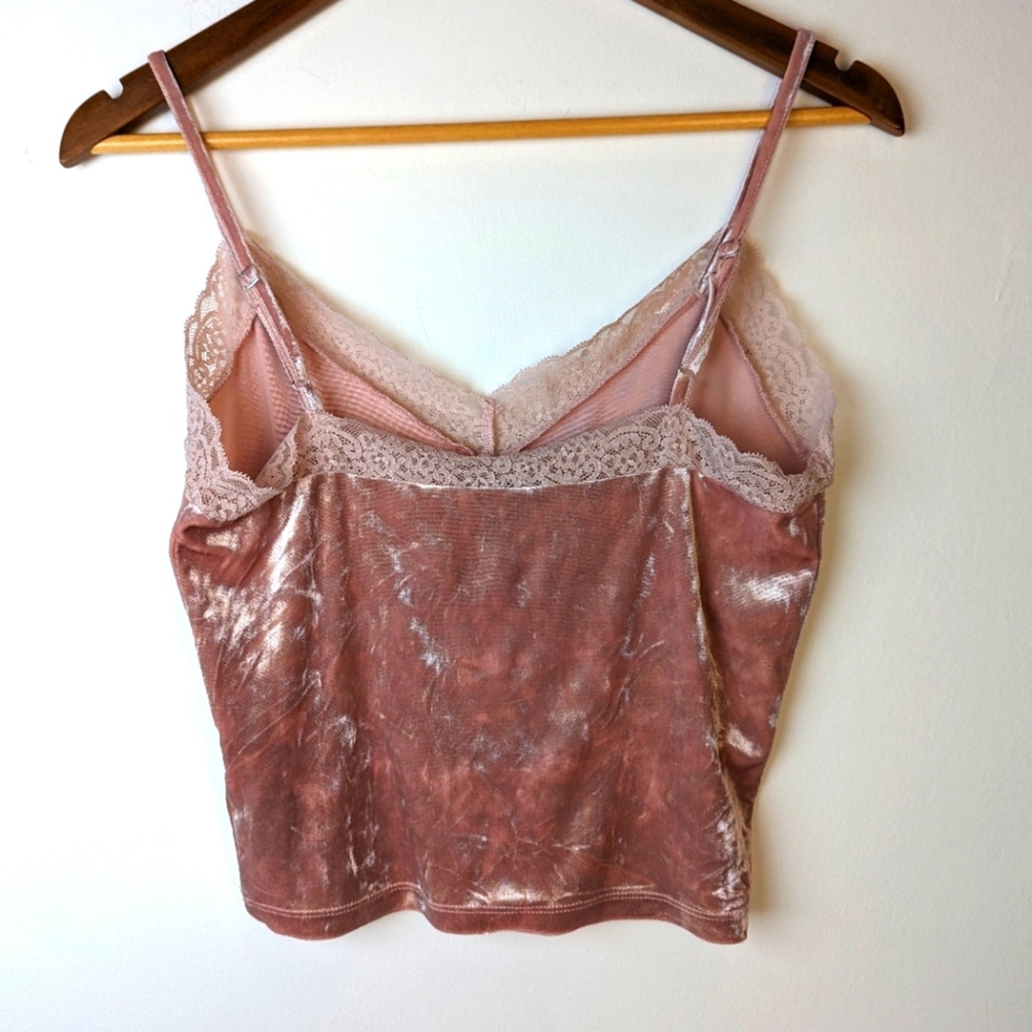 Forever 21 Lace Trim Velvet Cami- Medium