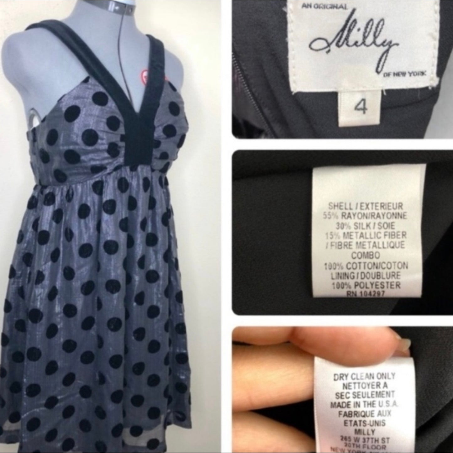 Milly Babydoll Polka Dot Dress - 4