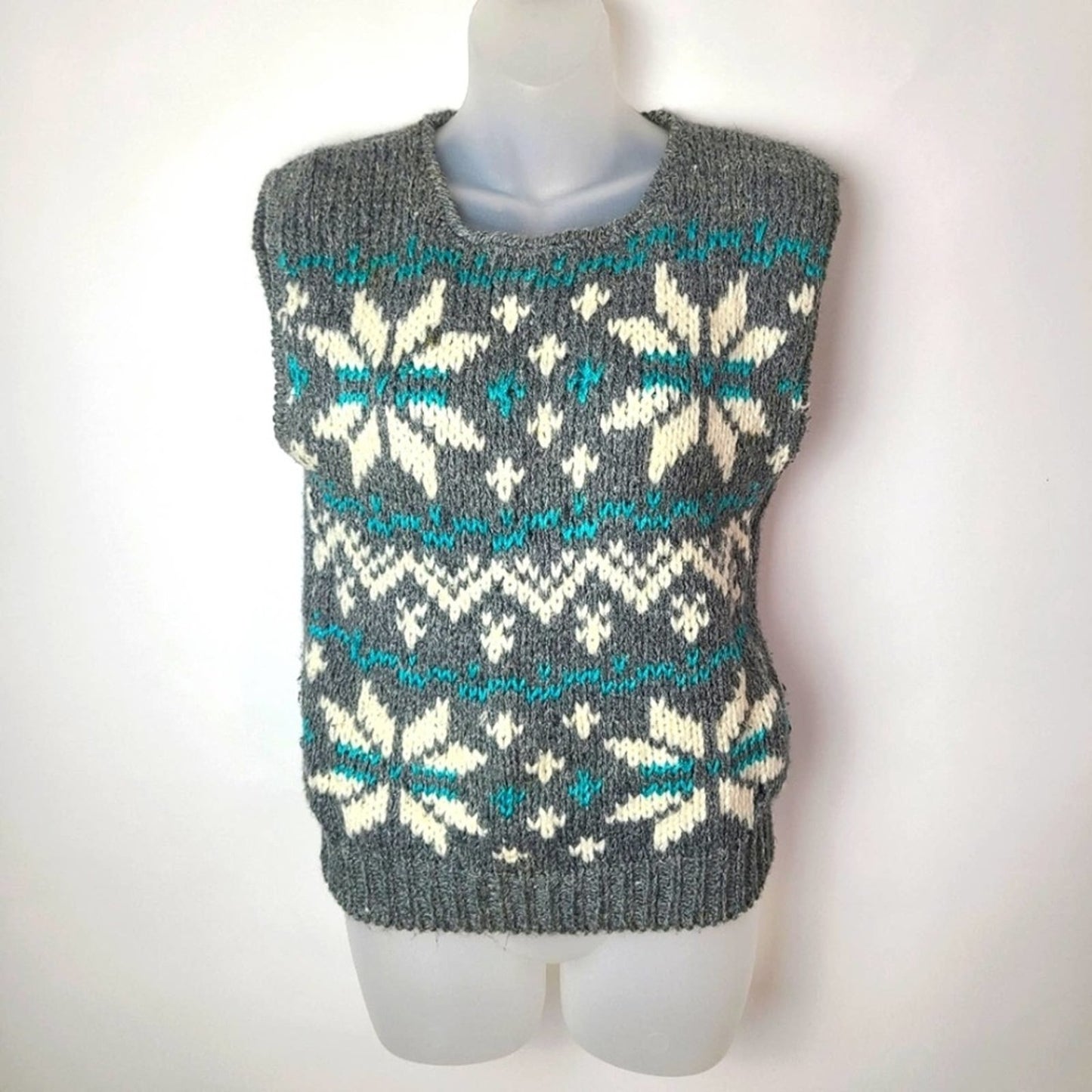 Vintage Hand Knit 80's Vest Sweater - S