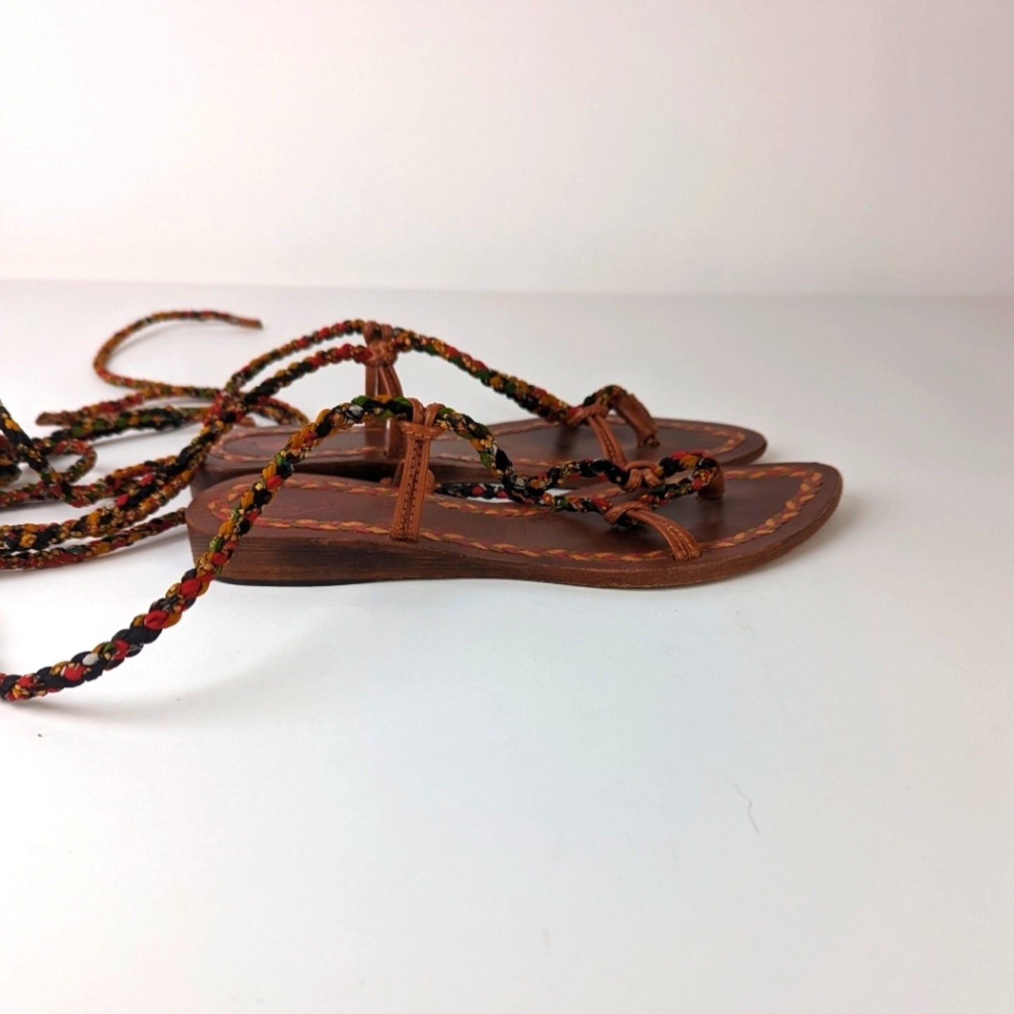 JC Leather Braided Boho Sandals