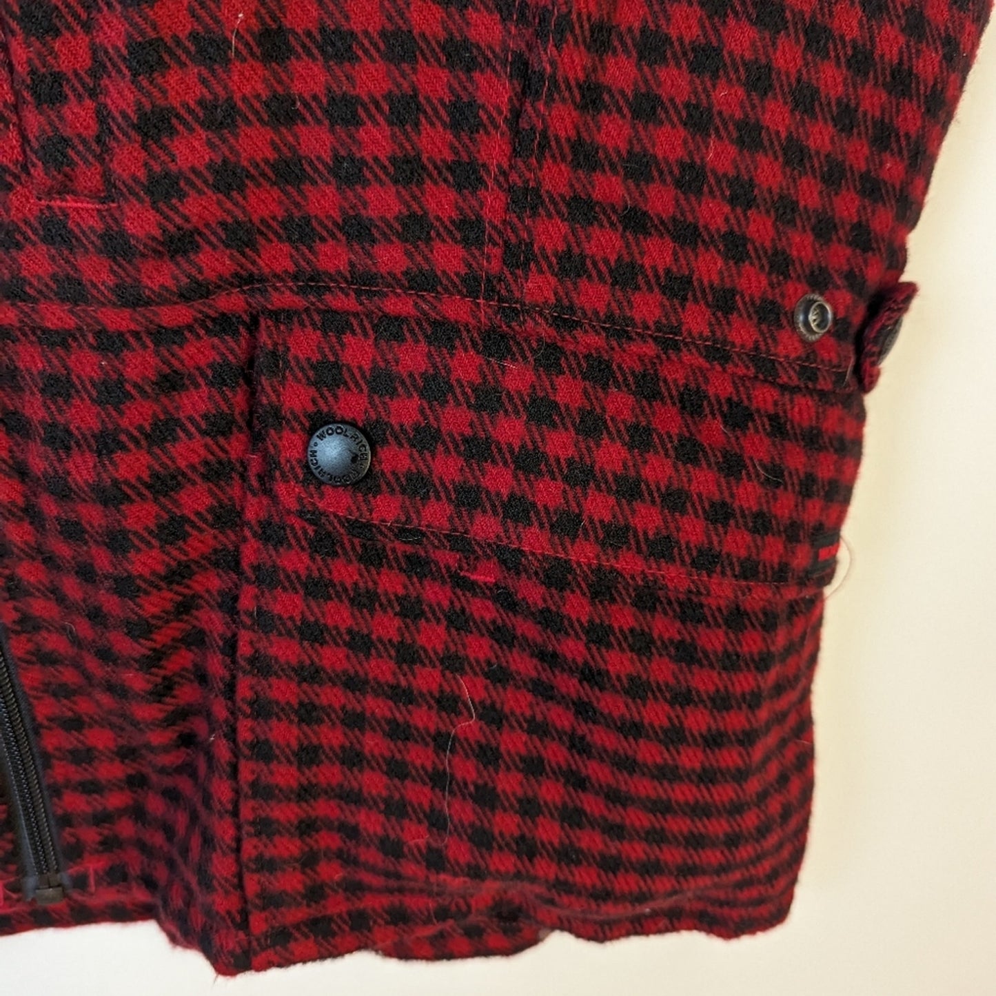 Vintage Woolrich Women's Ruby Plaid Houndstooth Hunting Fishing Vest