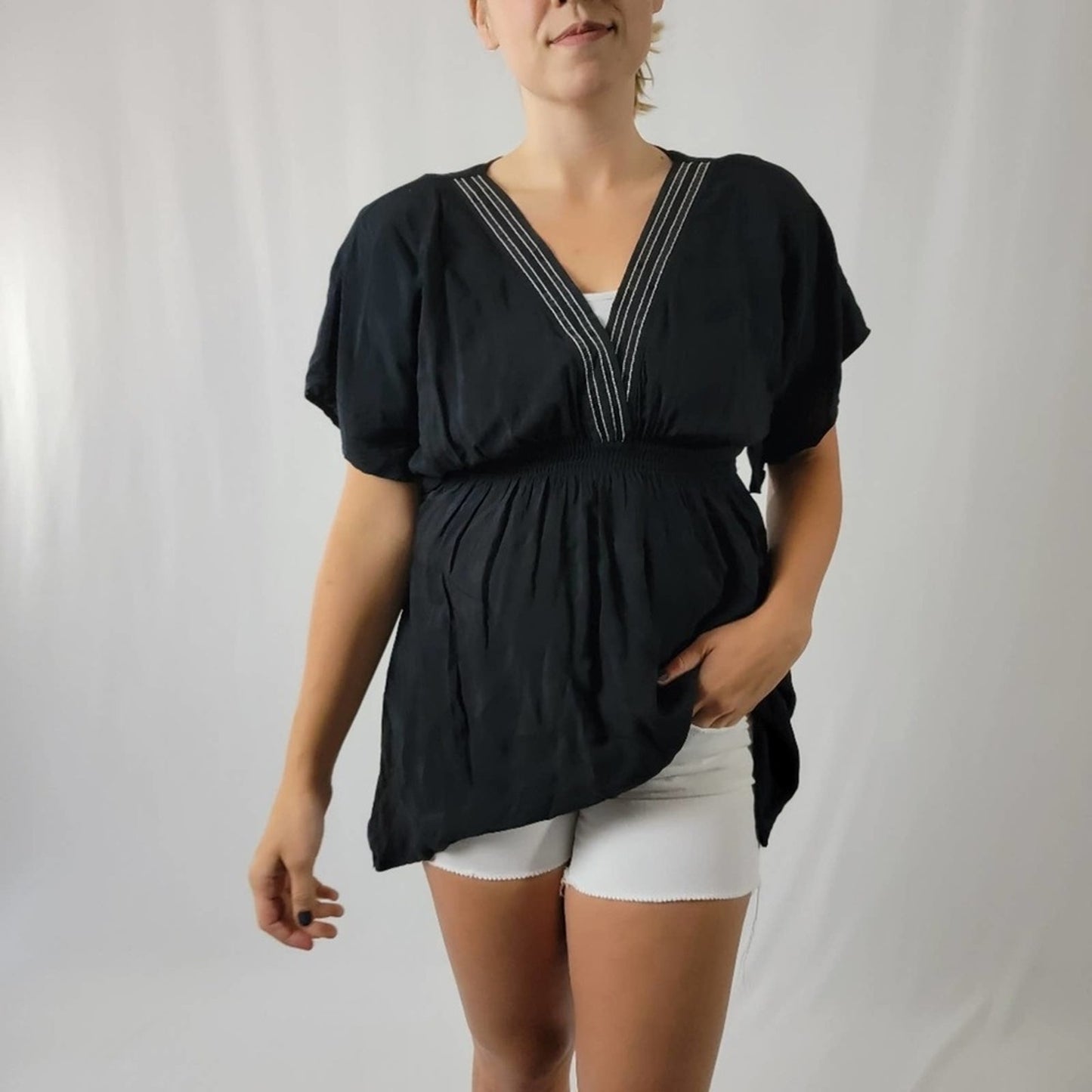 H&M oversized tunic black top