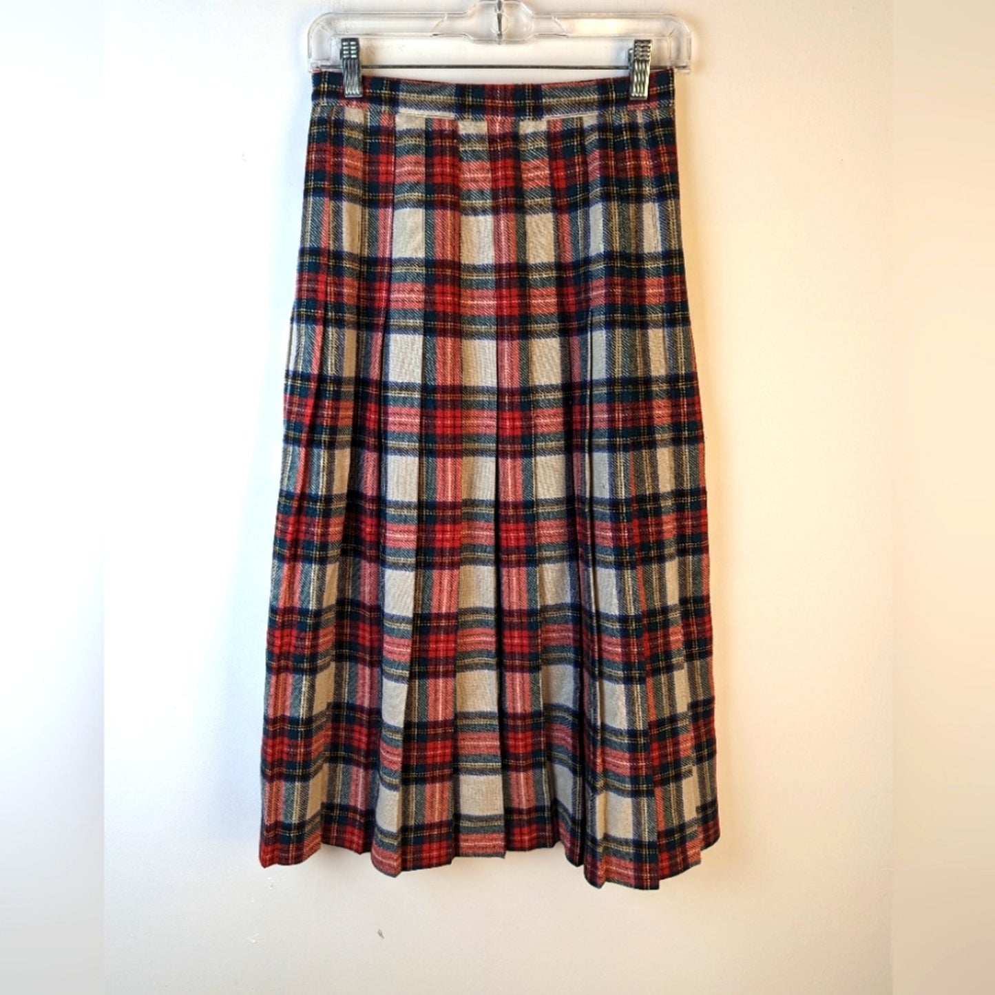 Vintage Ann Stevens Pleated Plaid Tartan Skirt / 9-10