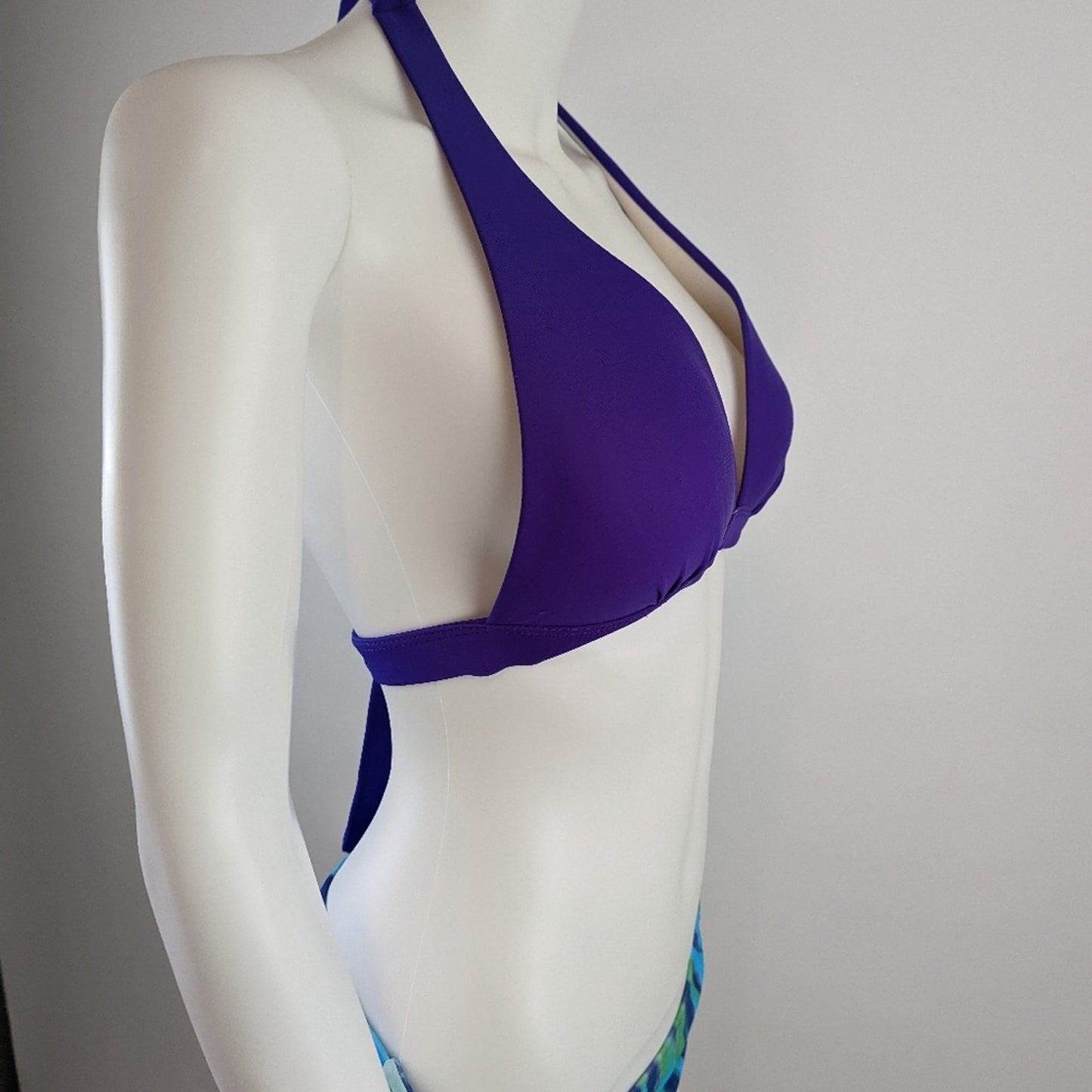 Mudd Padded Purple Triangle Swim Top S