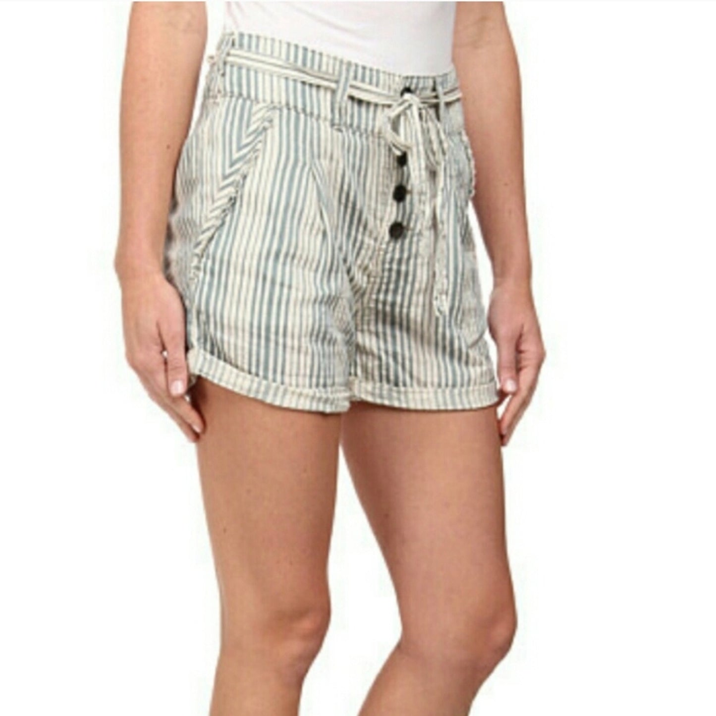 Free People High Waisted Striped Shorts- 4