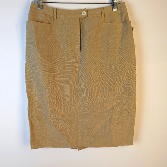 NWT Bernard Zins Linen Silk Pencil Skirt - 8