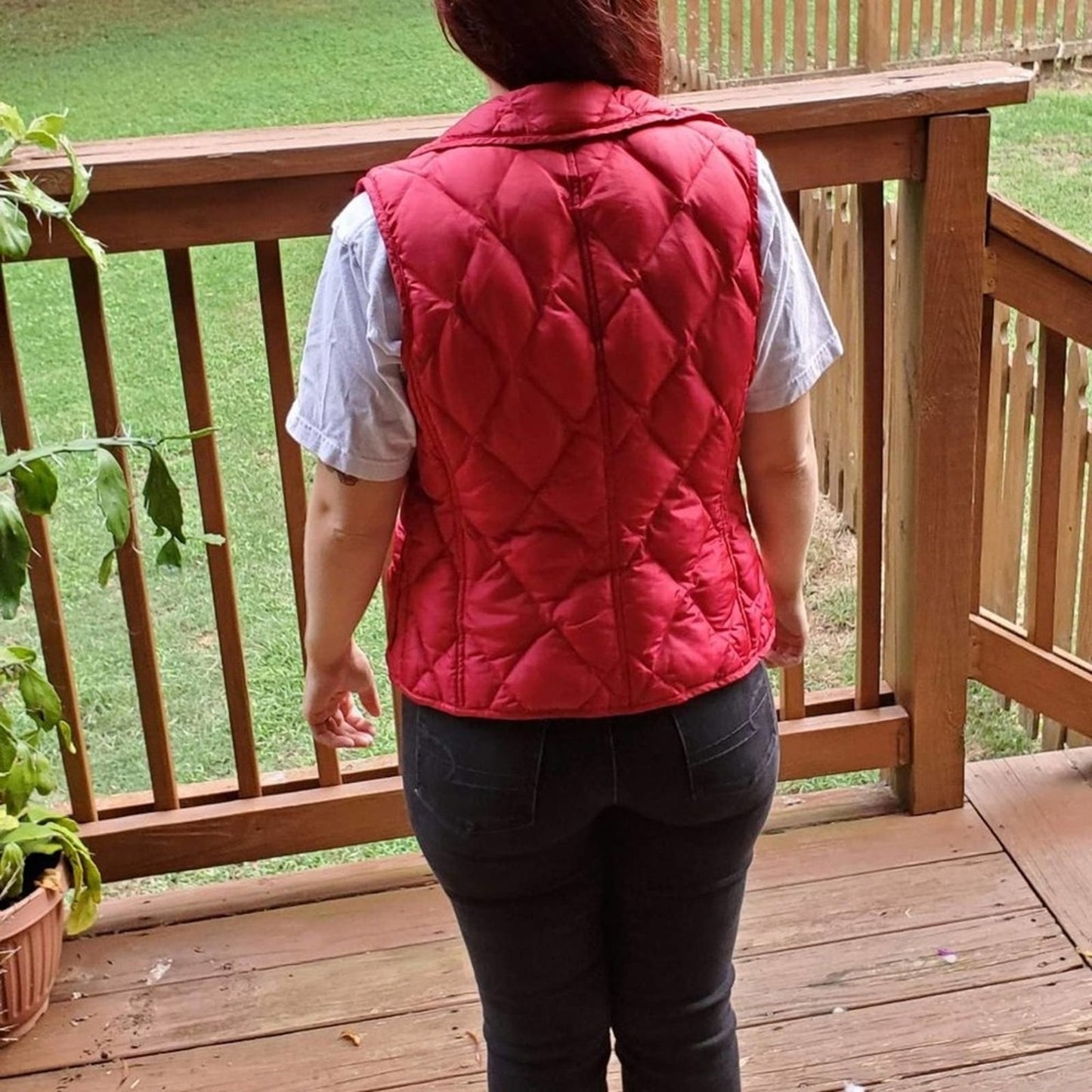 Talbots Red Quilted Vest