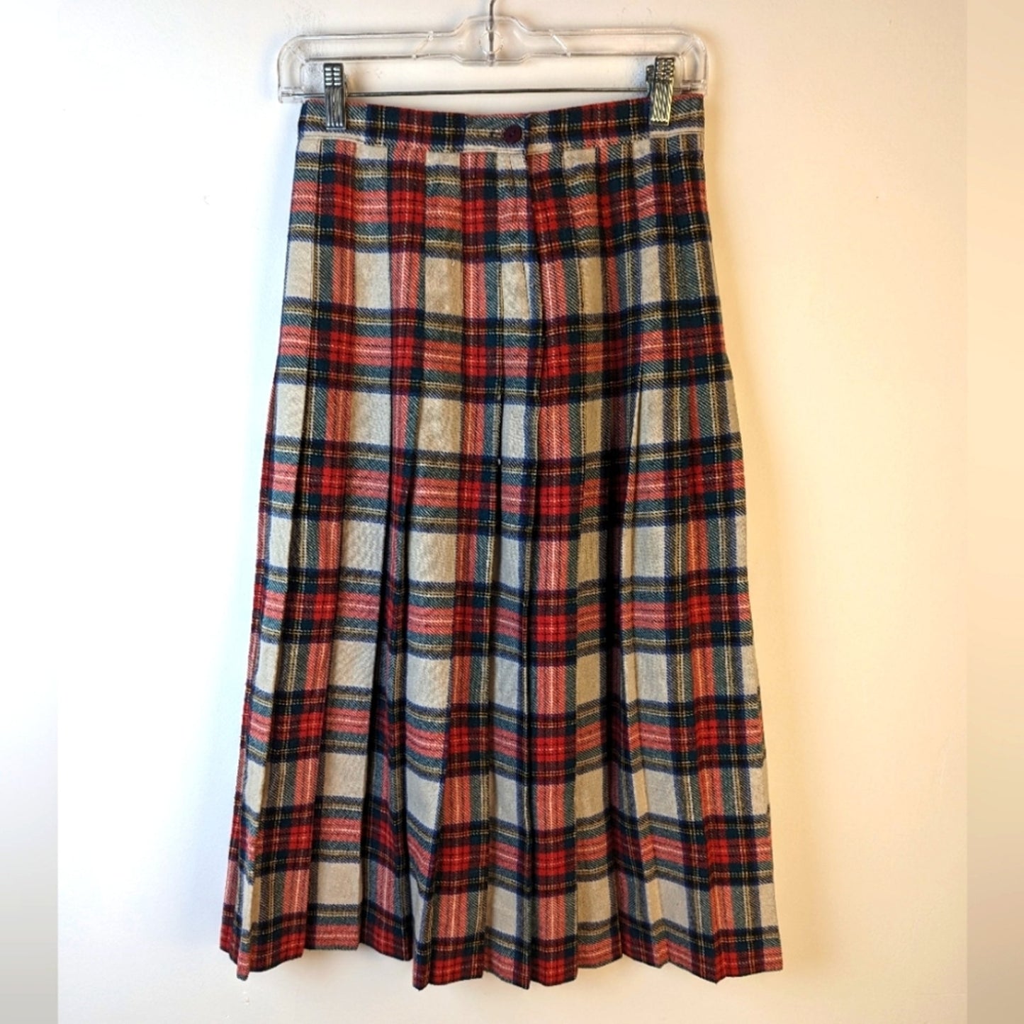 Vintage Ann Stevens Pleated Plaid Tartan Skirt / 9-10