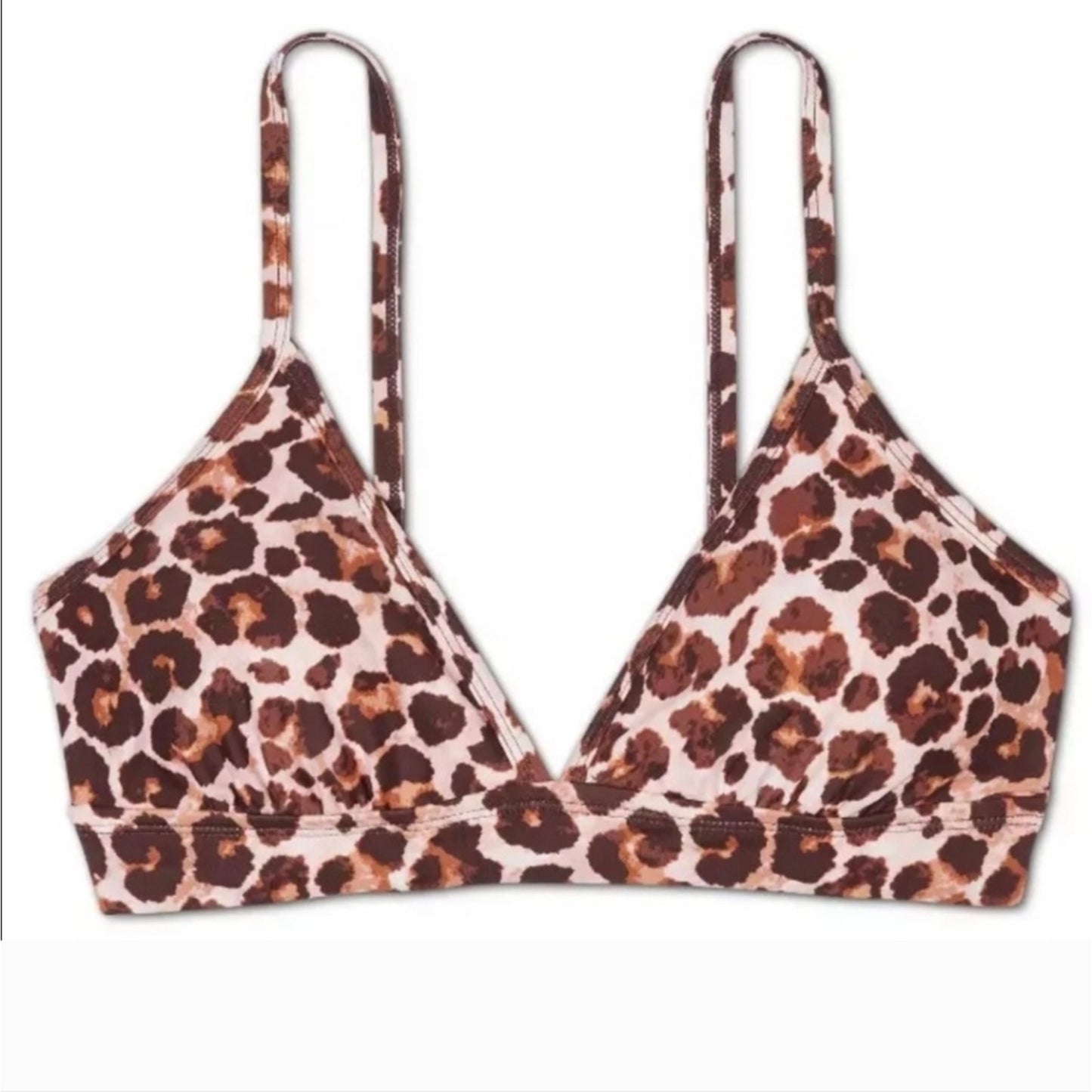 Kona Sol Leopard Print Bikini Top XL