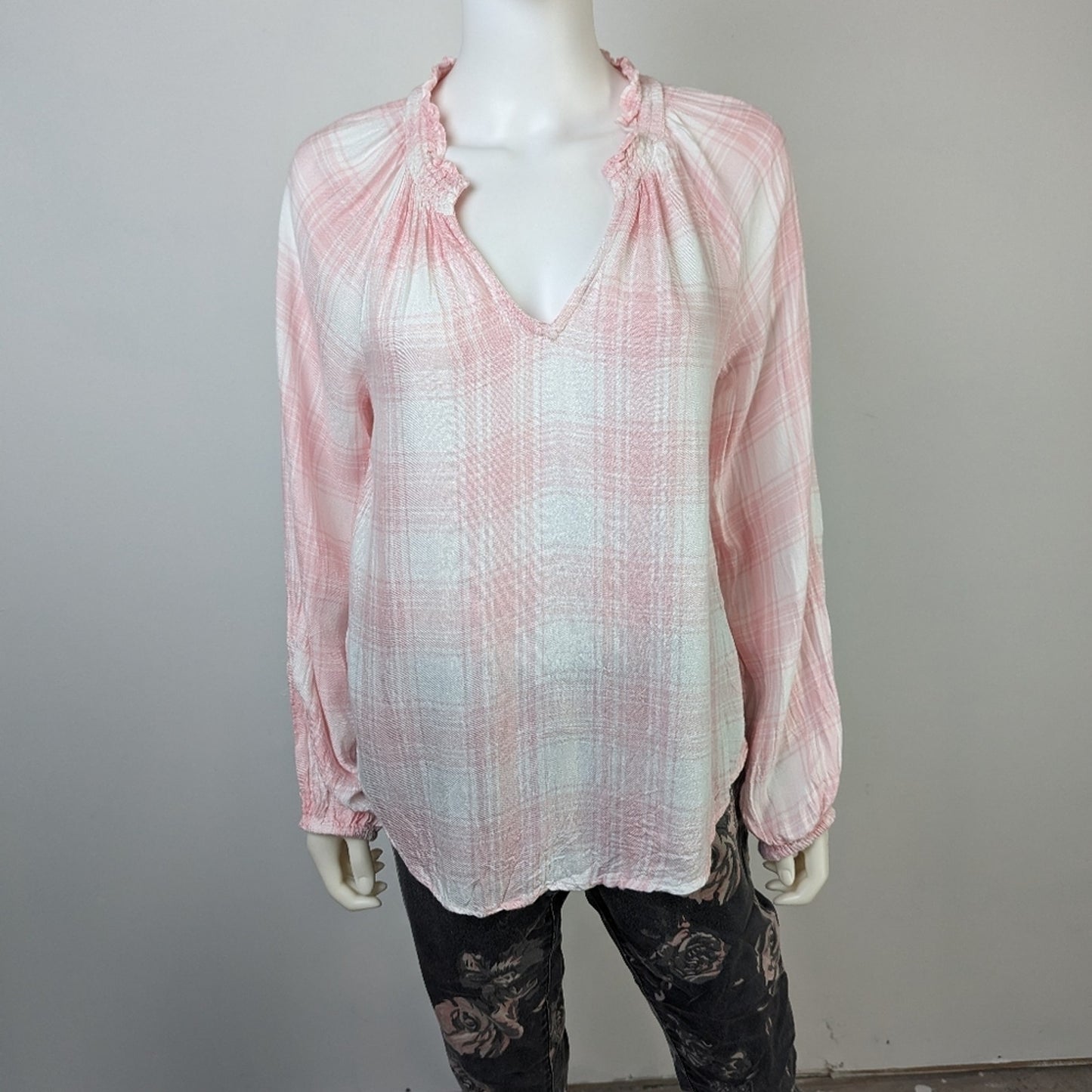 Harper Heritage Pink Plaid Top M