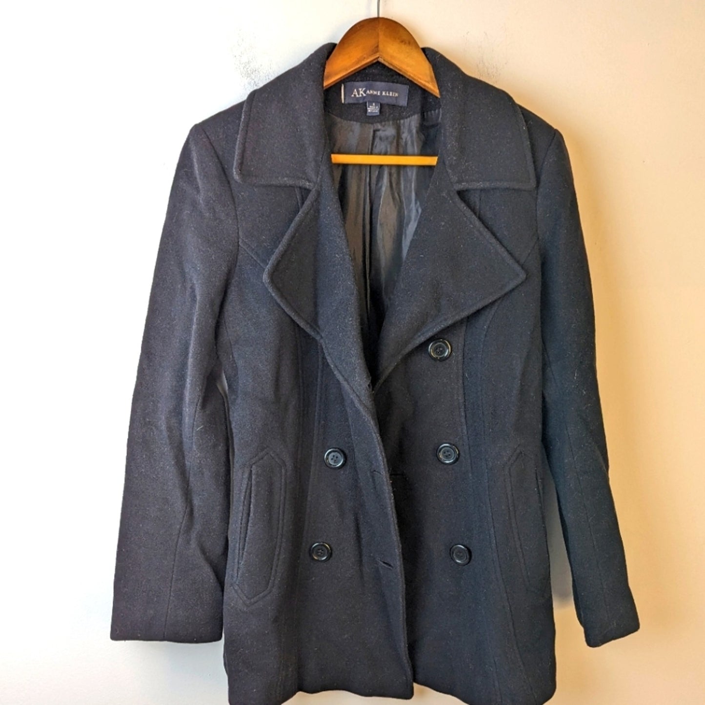 Anne Klein Double Breasted Wool Pea Coat / Small