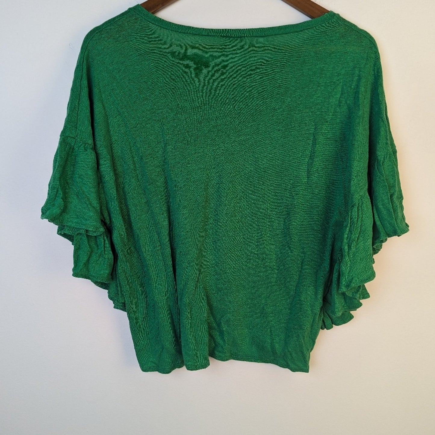 Zara Hunter Green Ruffled Side Shirt / Medium