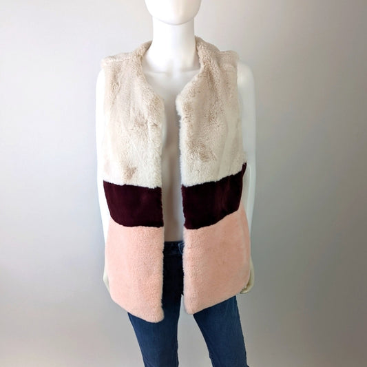 Marc New York Faux Fur Color Block Vest L