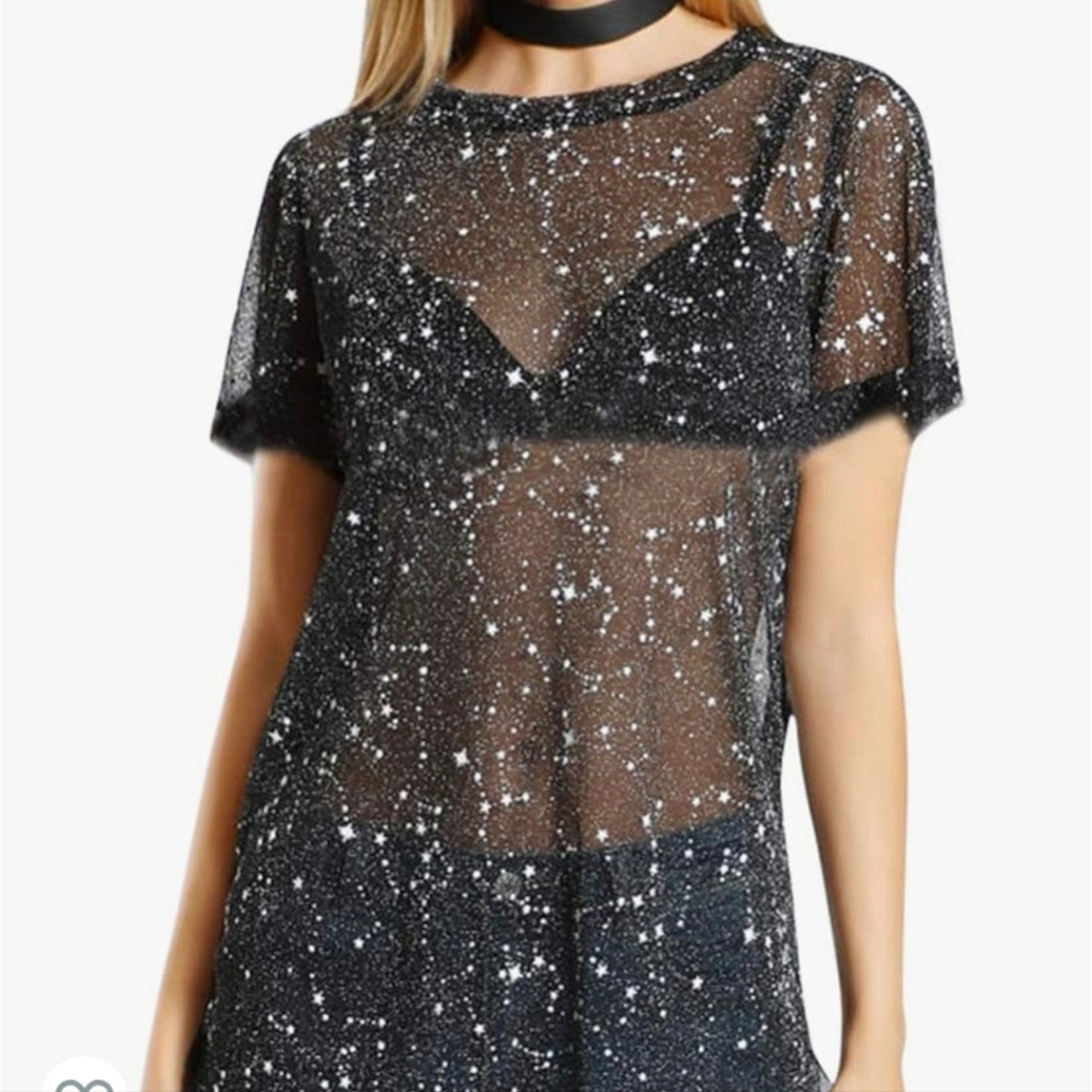 Sheer Shimmering Star Shirt / Medium