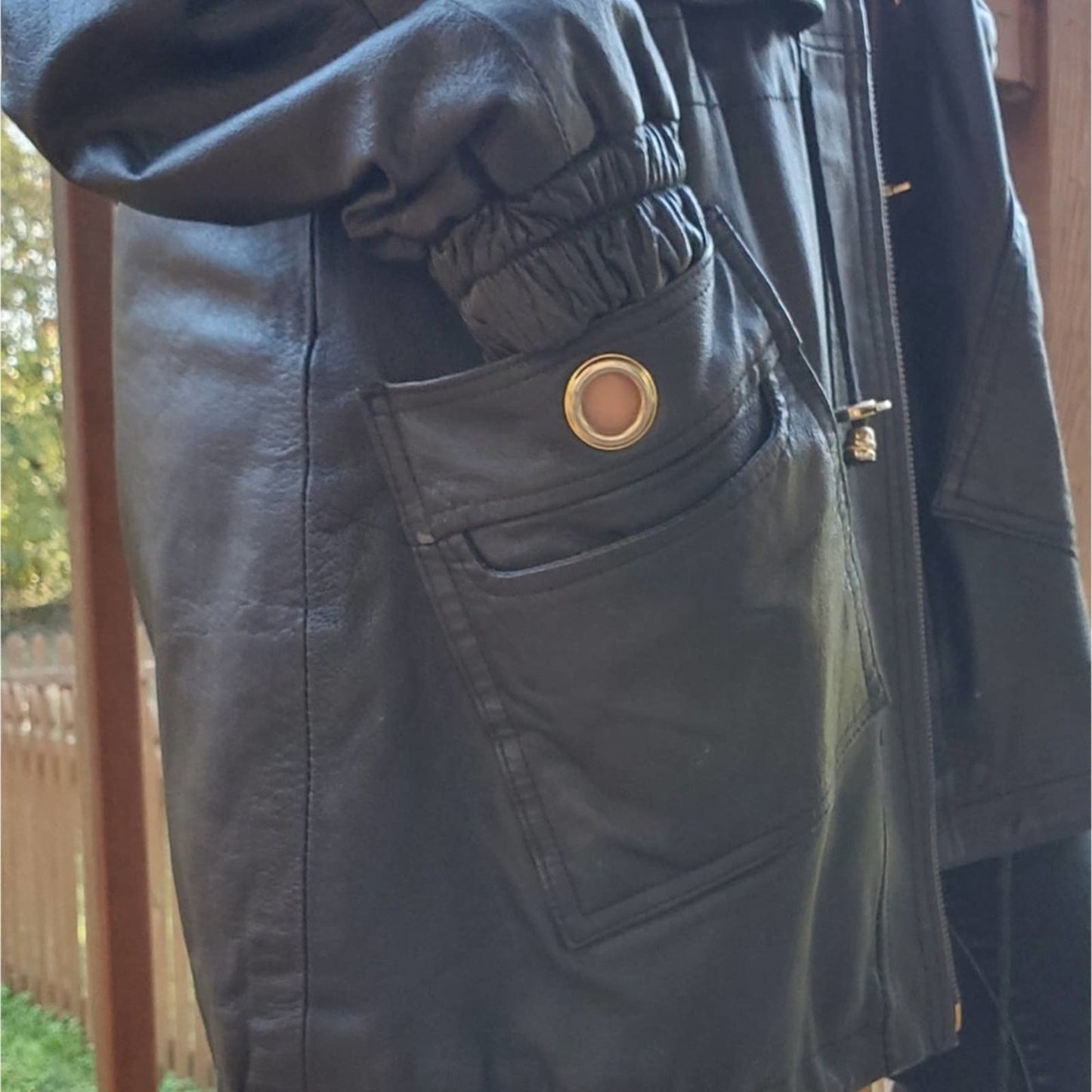 Vintage GIII Long Black Leather Duster