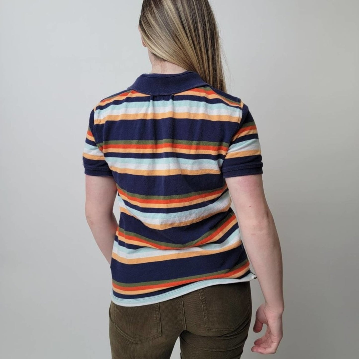 Rainbow Striped Tommy Hilfiger Kids/ Womens Polo - XL