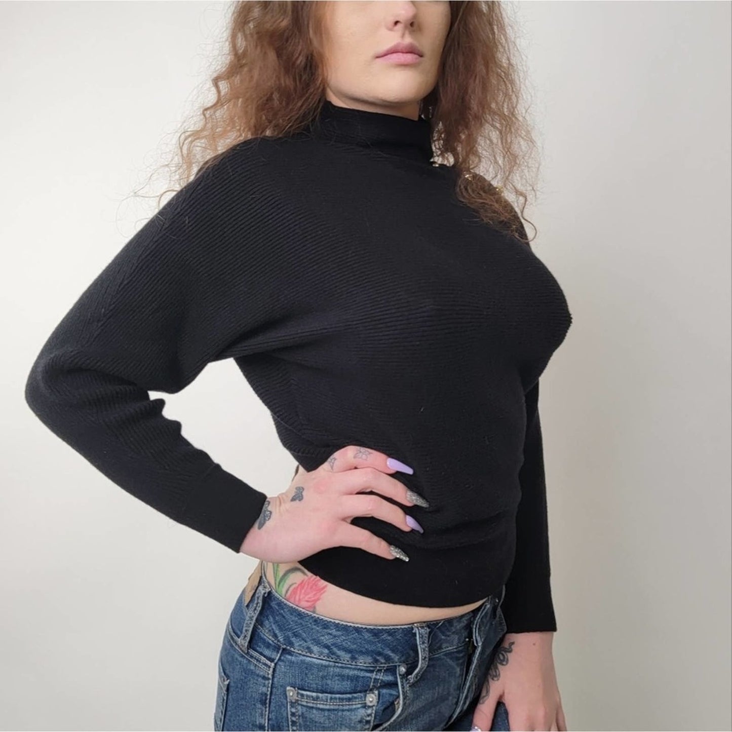 Belldini Black Mock Neck Sweater - M