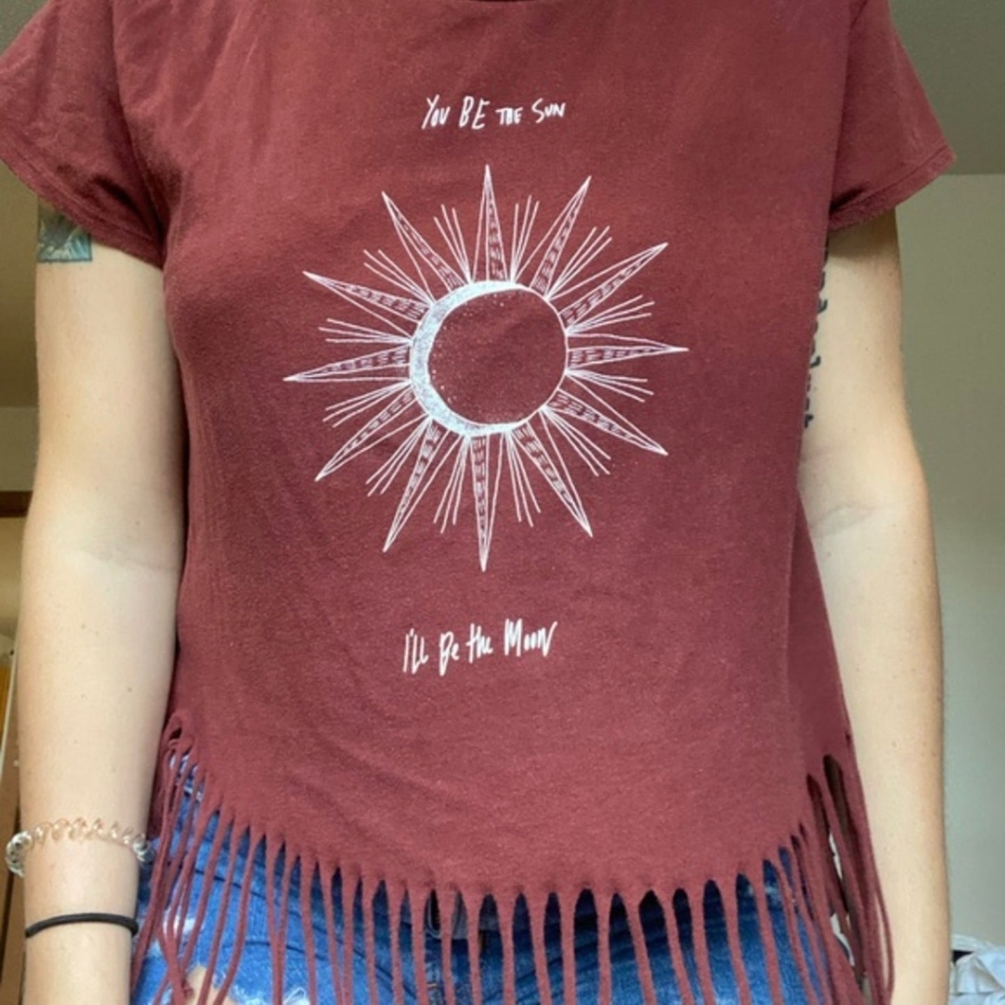 American Eagle Outfitters Fringed Tee Shirt / XS