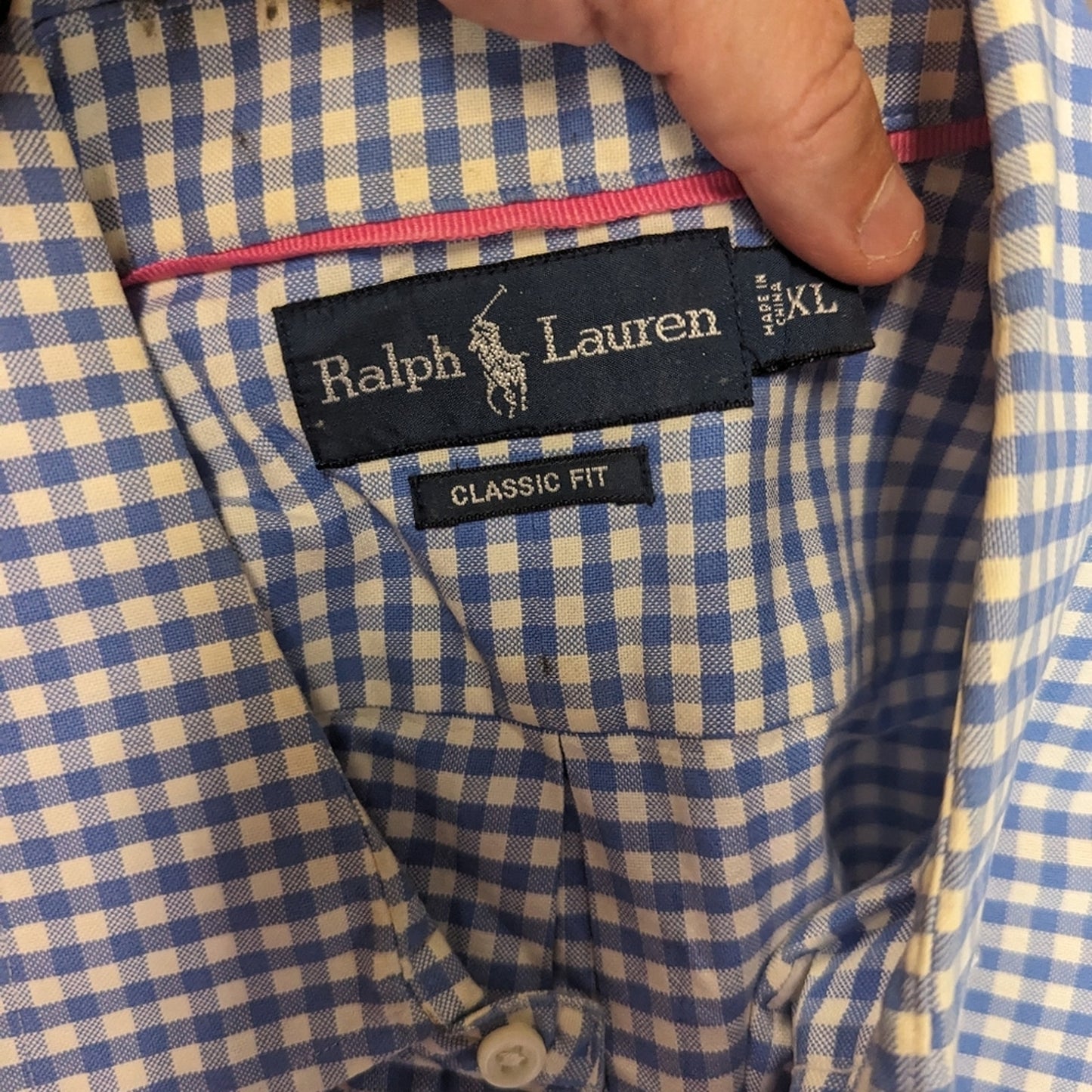 Ralph Lauren Mens Plaid Oxford Shirt - XL