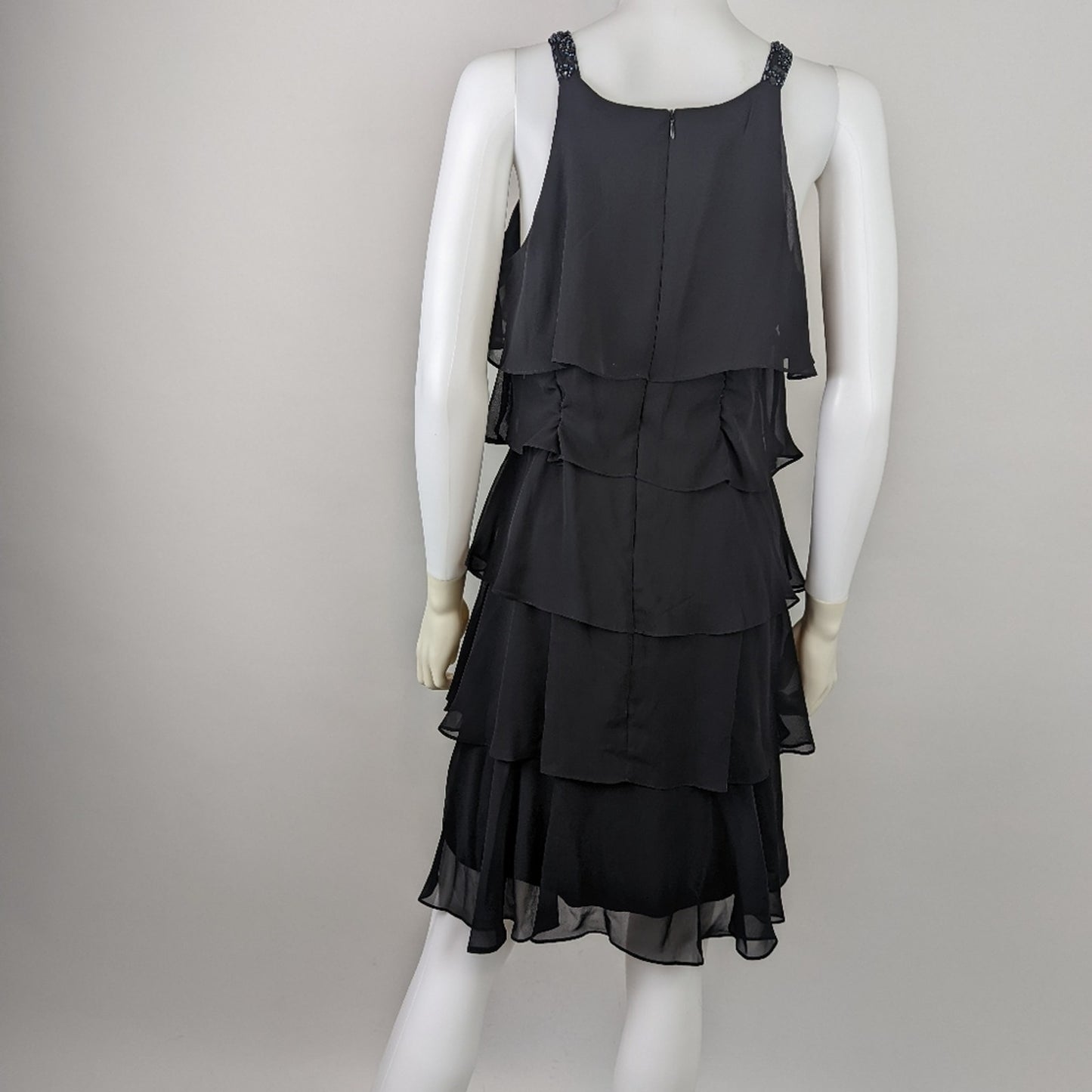 Black Tiered Ruffled Party Dress 8