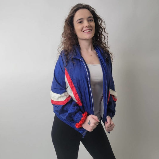 Vintage 90s Color Block Windbreaker Jacket - M