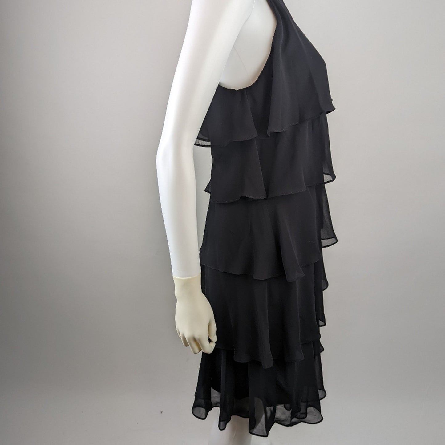 Black Tiered Ruffled Party Dress 8