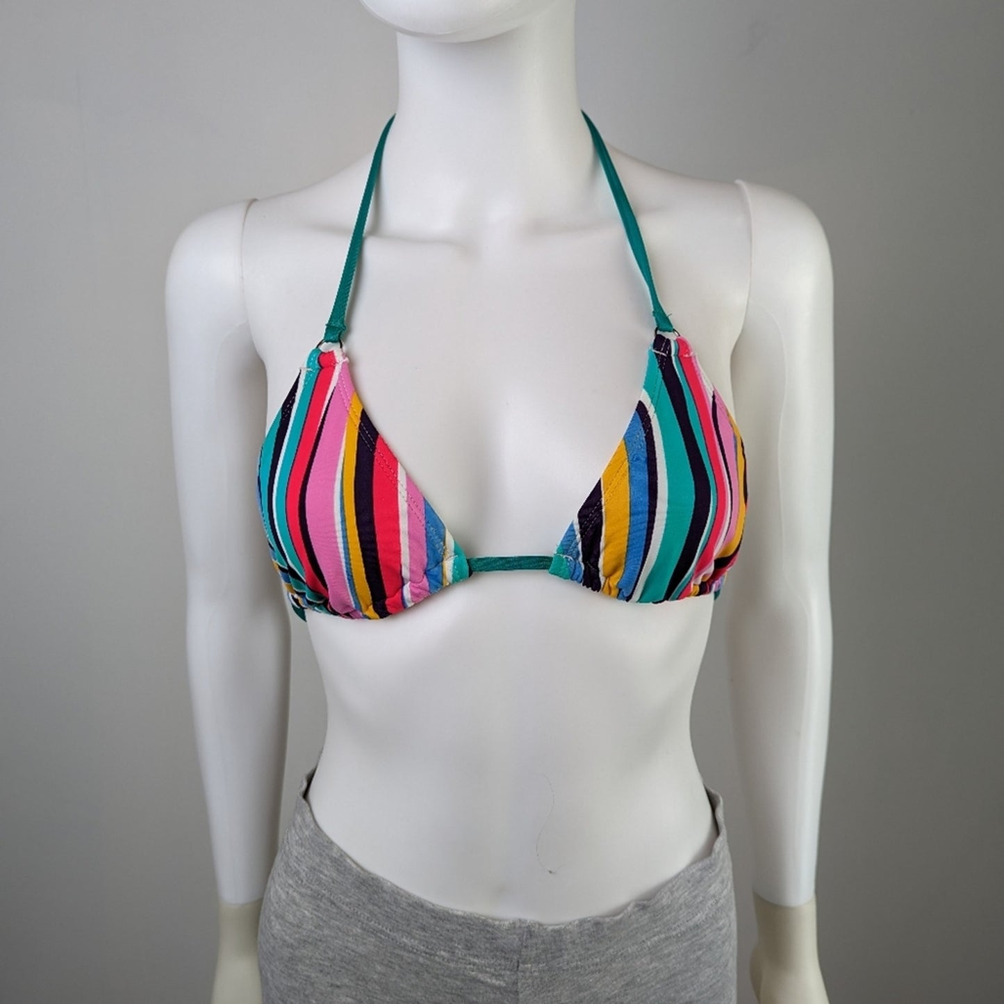 Raisins Striped Triangle Bikini Top S