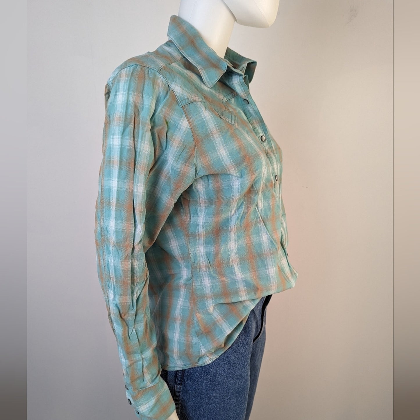 Rockies Plaid Button Front Shirt - L