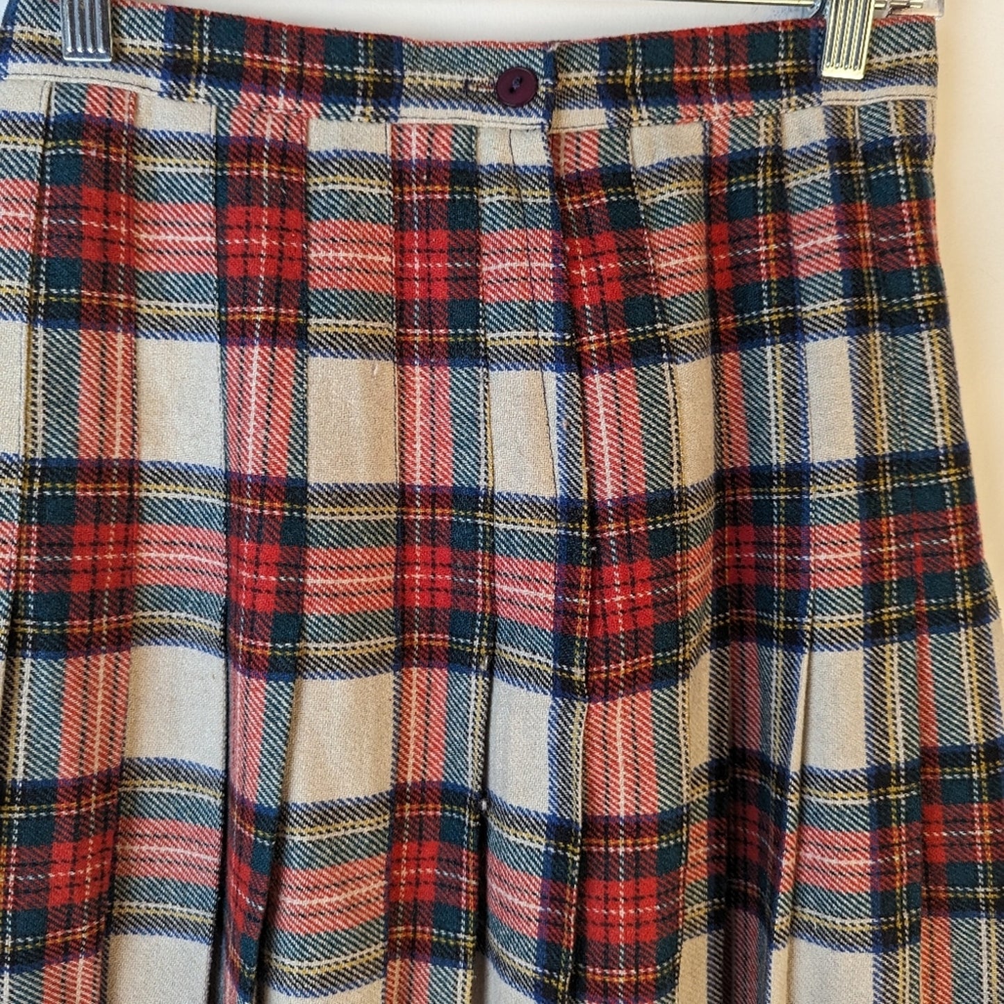 Vintage Ann Stevens Pleated Plaid Tartan Skirt / 9-10