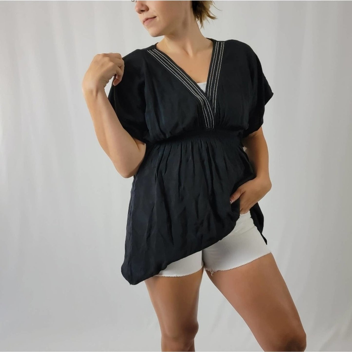 H&M oversized tunic black top