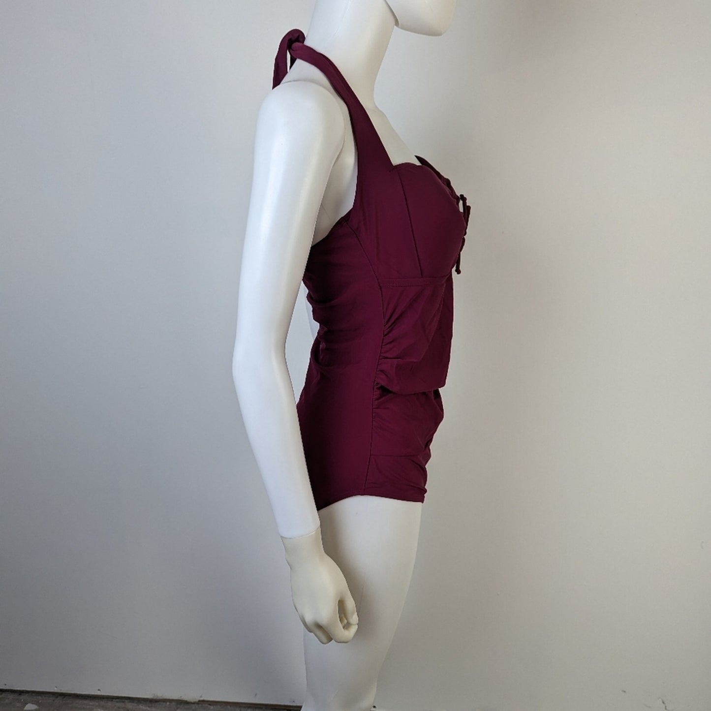 Burgundy One Piece Swimsuit M