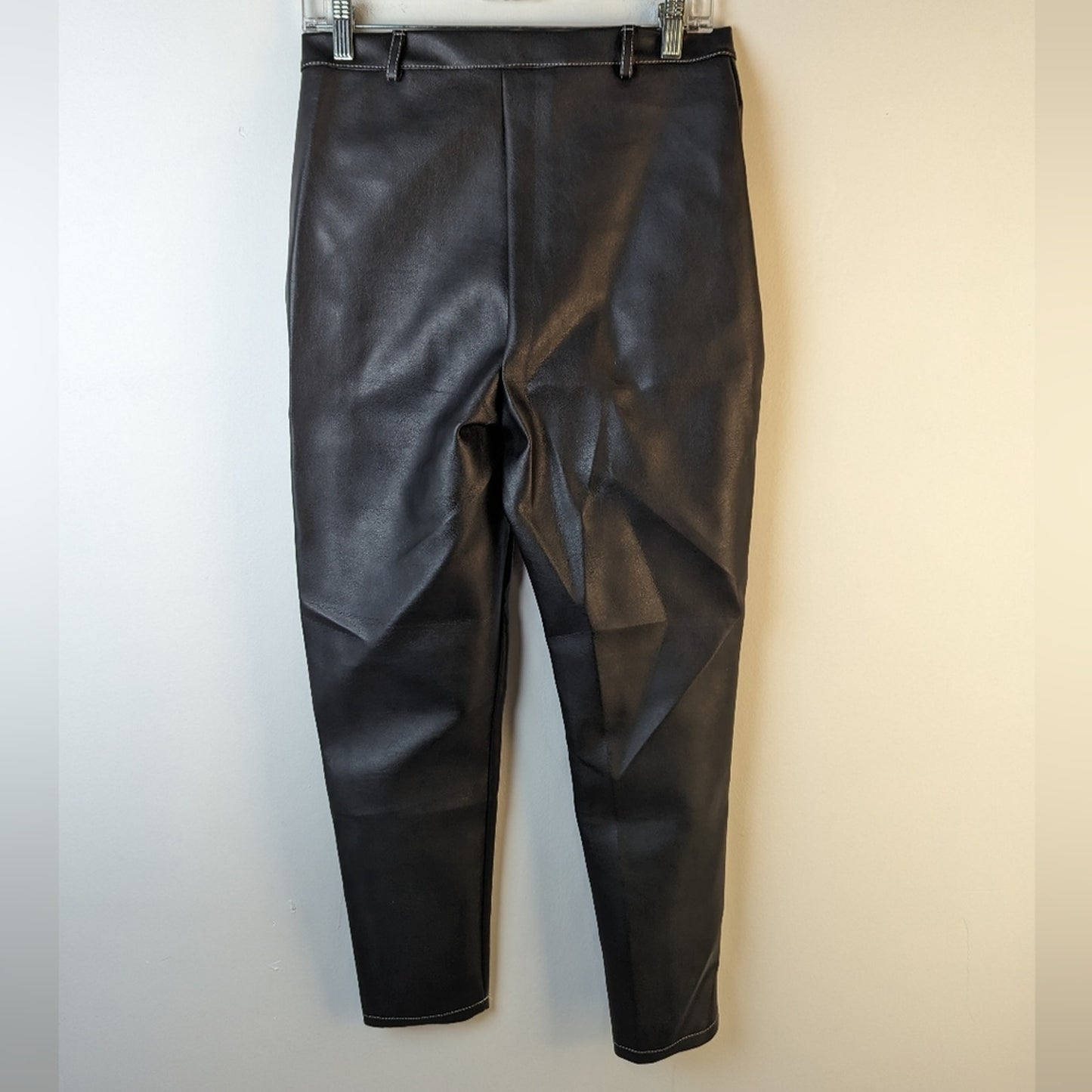 NWT Prettylittlething Black Faux Leather Pants / 8