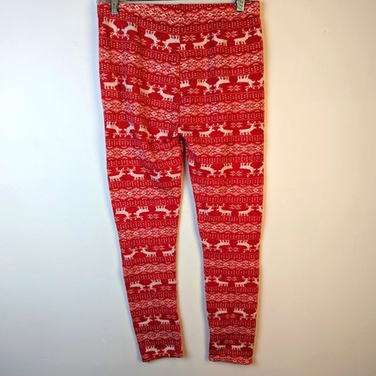 Reindeer Fleece Leggings - Med/Lrg