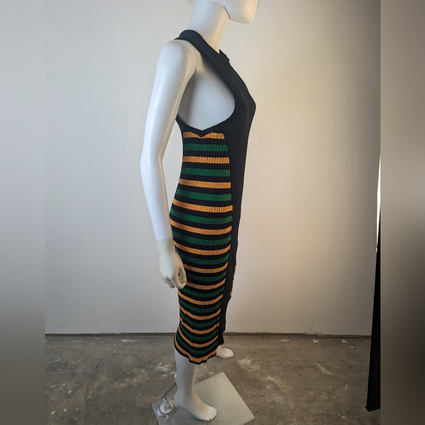 Zara Striped Ribbed Bodycon Dress / Medium