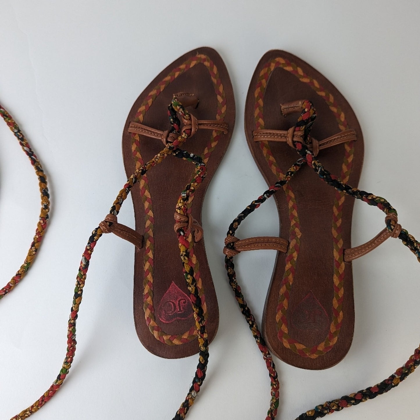 JC Leather Braided Boho Sandals