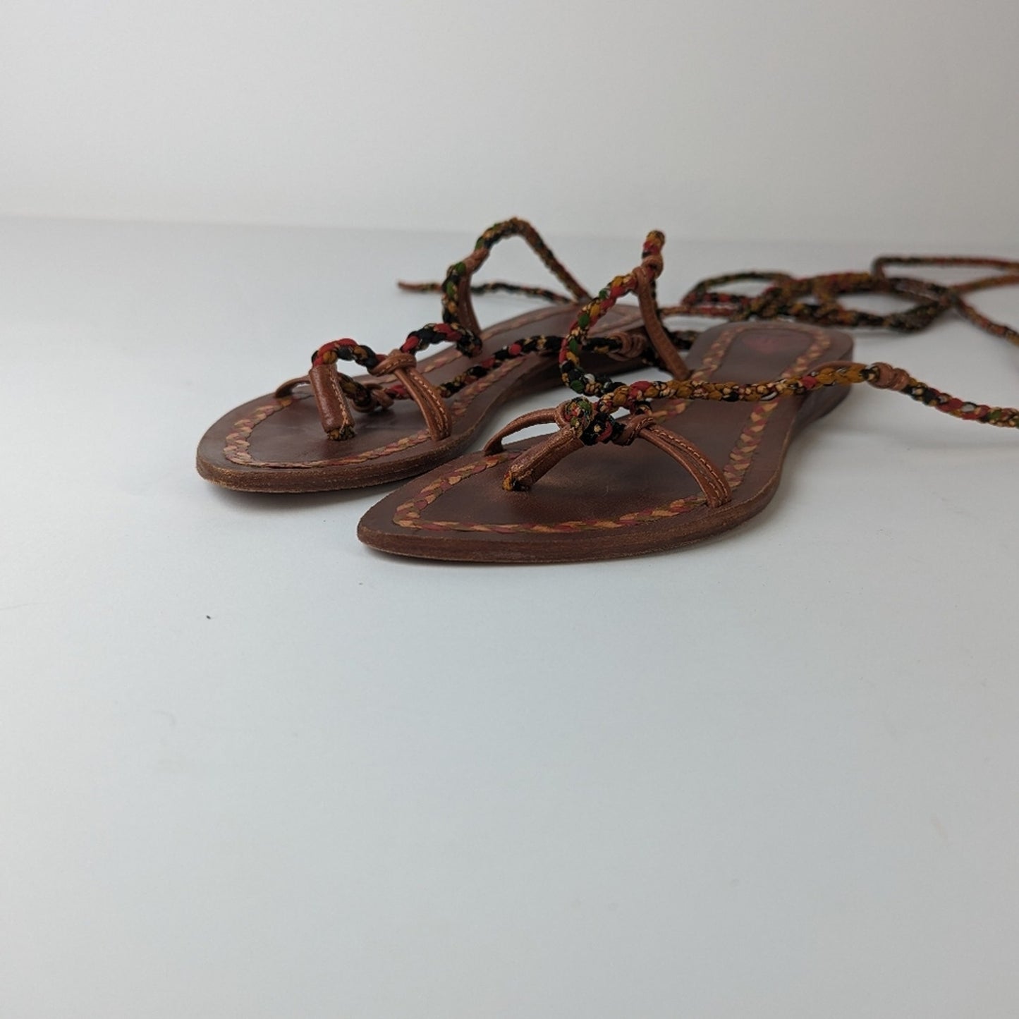 JC Leather Braided Boho Sandals