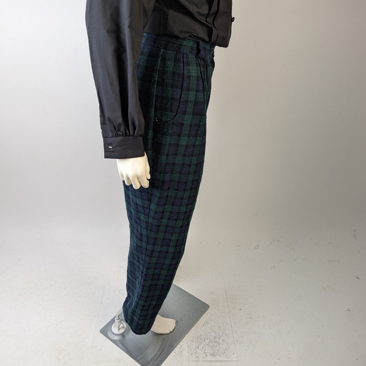 Vintage  80's Savannah Plaid Wool High Waisted Pants 14