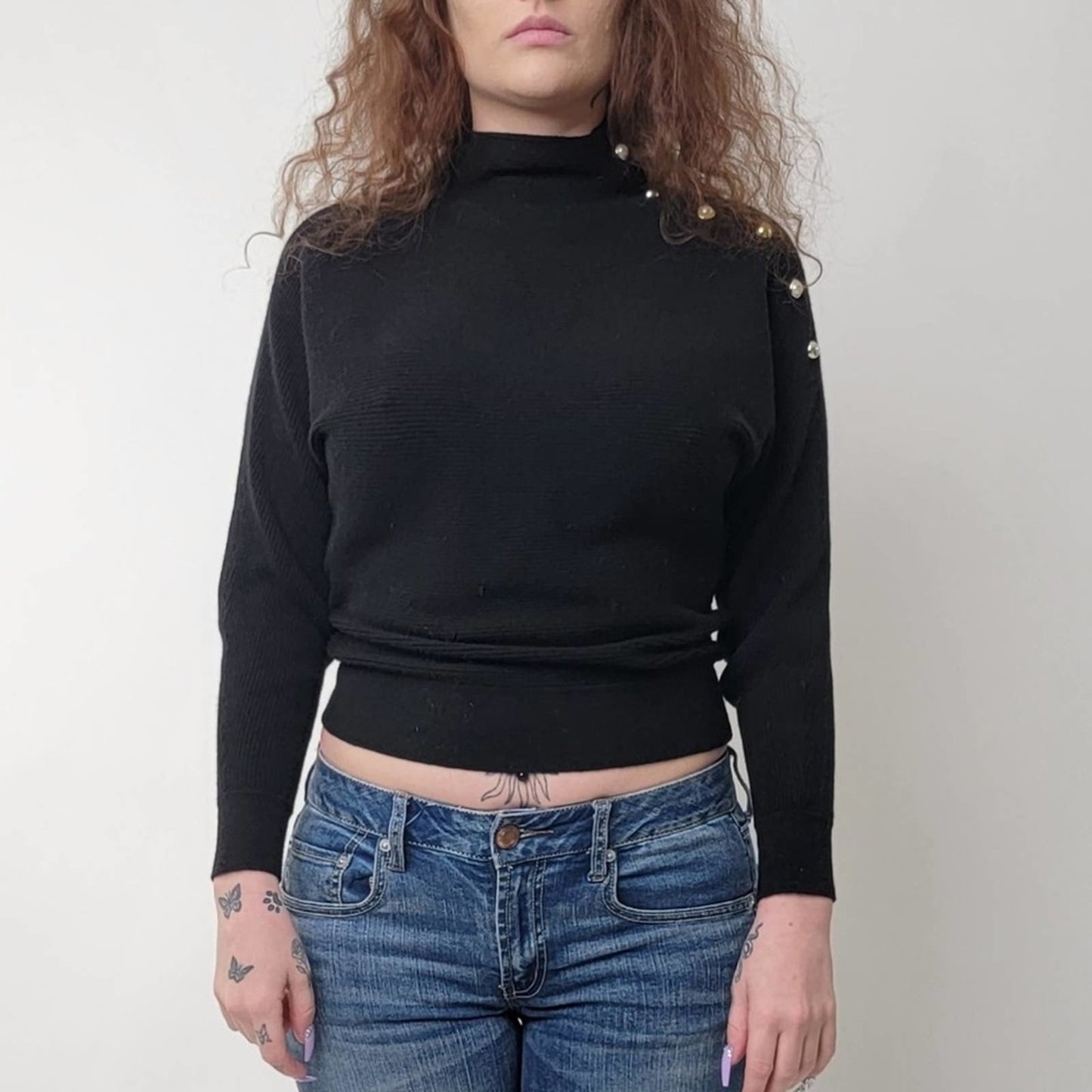 Belldini Black Mock Neck Sweater - M