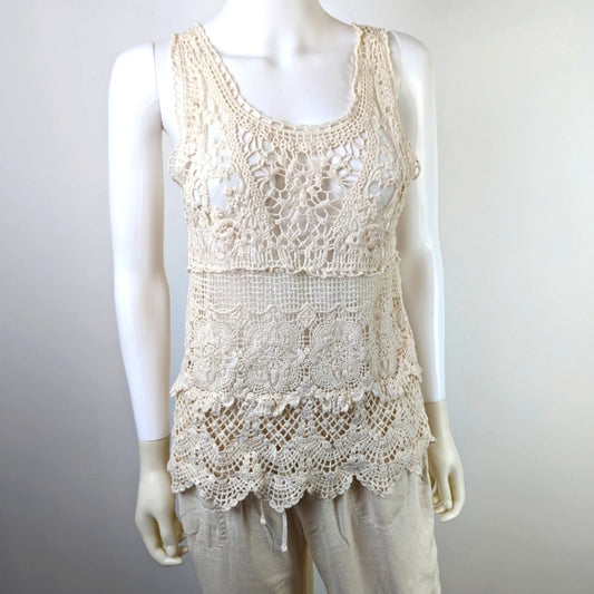 Love Tree Crochet Tank Top M