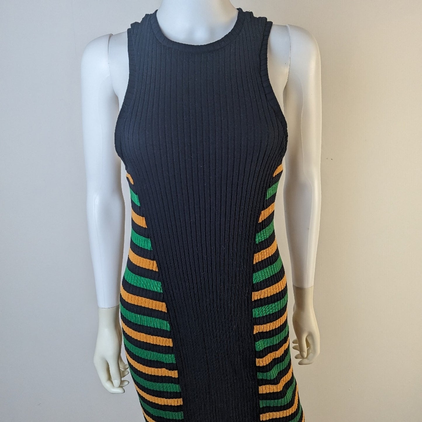 Zara Striped Ribbed Bodycon Dress / Medium