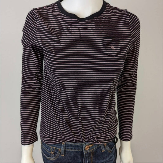 Lauren Ralph Lauren Striped Long Sleeve Tee Shirt / Small Petite