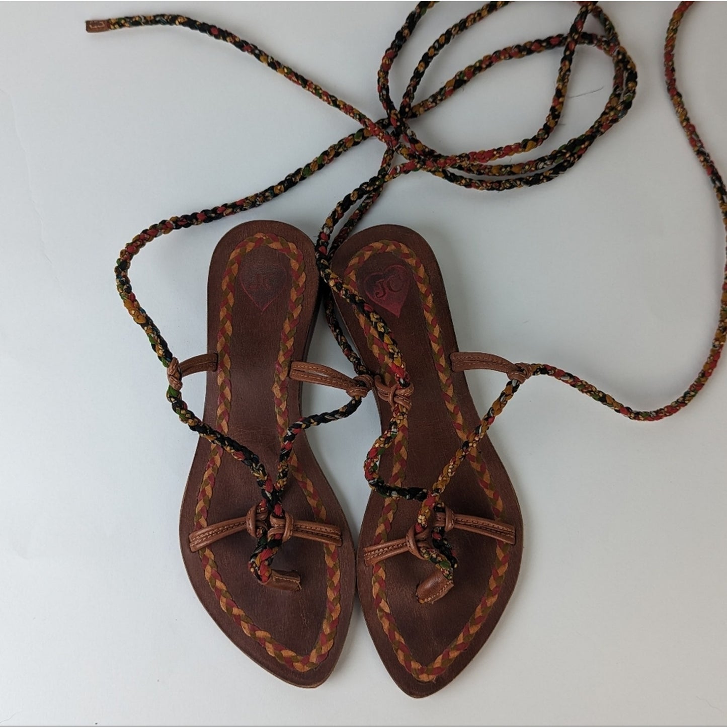 JC Leather Braided Boho Sandals