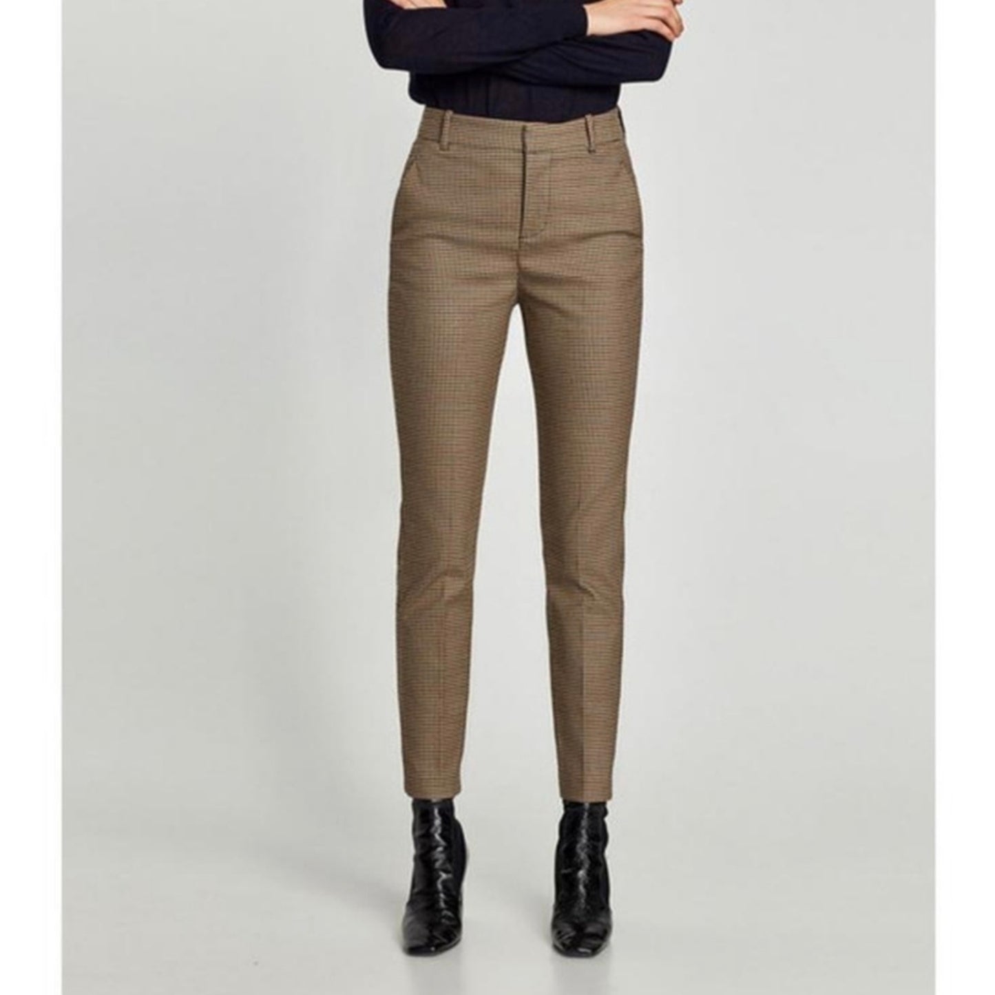 Zara Houndstooth High Waisted Trousers / 8