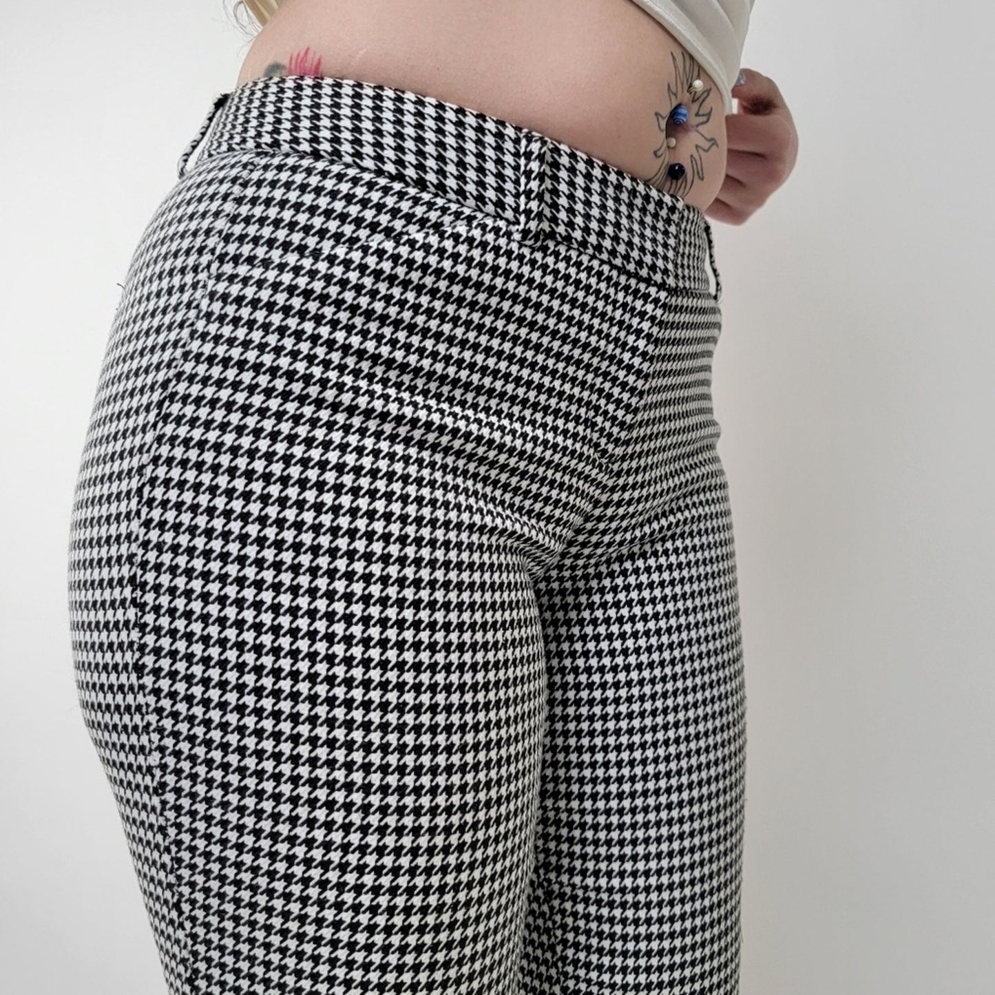 Express Editor High Waisted Houndstooth Pattern Pants 2