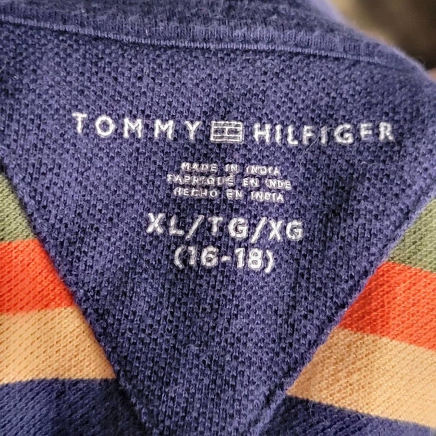 Rainbow Striped Tommy Hilfiger Kids/ Womens Polo - XL