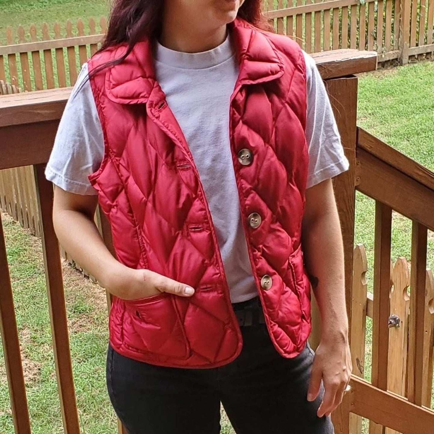 Talbots Red Quilted Vest